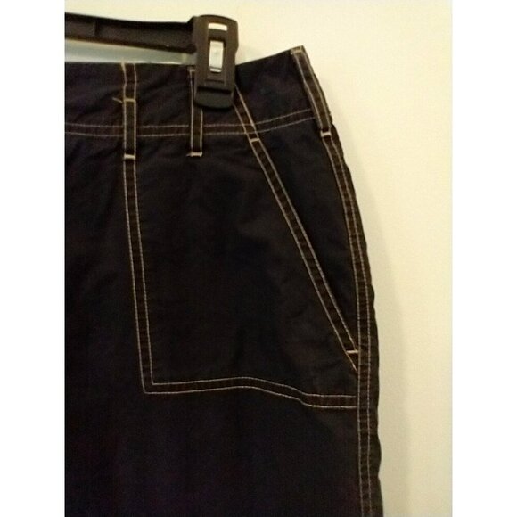 Lands' End Skort Black Cotton 4-Pockets Zipper Topstitch Detail - Size 14 - Picture 2 of 8